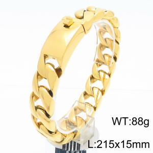 15mm Wide Cuban Chain Bracelet for Men Stianless Steel Fashion Jewelry - KB189601-KJX