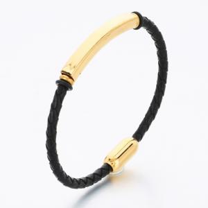 Stainless Steel Leather Bracelet - KB189613-CX