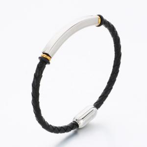 Stainless Steel Leather Bracelet - KB189614-CX