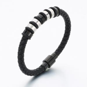 Stainless Steel Leather Bracelet - KB189615-CX