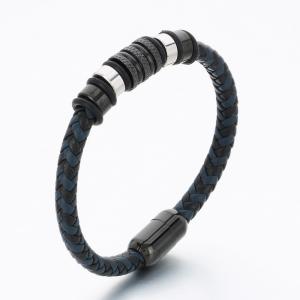 Stainless Steel Leather Bracelet - KB189616-CX