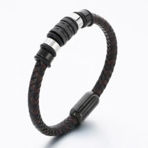 Stainless Steel Leather Bracelet - KB189617-CX