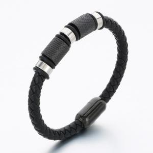 Stainless Steel Leather Bracelet - KB189618-CX