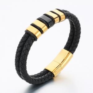 Stainless Steel Leather Bracelet - KB189621-CX