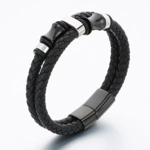 Stainless Steel Leather Bracelet - KB189623-CX