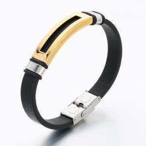 Stainless Steel Leather Bracelet - KB189628-CX