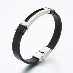 Stainless Steel Leather Bracelet - KB189630-CX