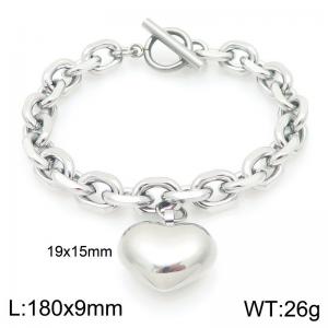 Stainless steel fashionable hollow heart-shaped bracelet - KB202944-Z
