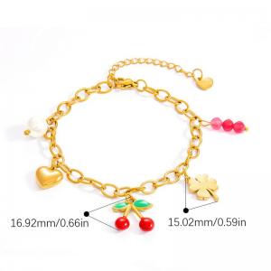 Stainless Steel Gold-plating Bracelet - KB203046-WGYYH