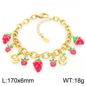 Stainless Steel Gold-plating Bracelet - KB203062-Z