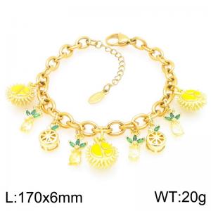 Stainless Steel Gold-plating Bracelet - KB203063-Z