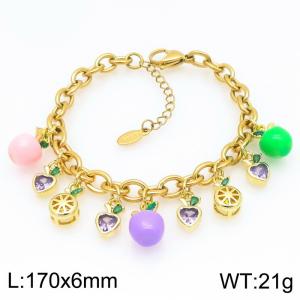 Stainless Steel Gold-plating Bracelet - KB203064-Z