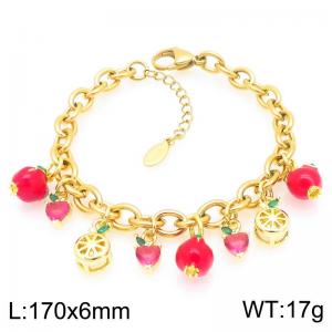 Stainless Steel Gold-plating Bracelet - KB203066-Z