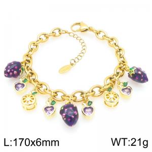 Stainless Steel Gold-plating Bracelet - KB203067-Z