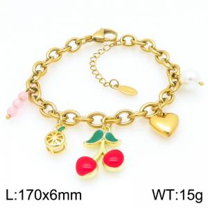 Stainless Steel Gold-plating Bracelet - KB203068-Z