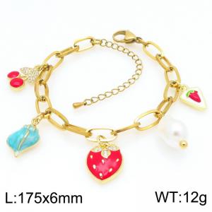 Stainless Steel Gold-plating Bracelet - KB203071-Z