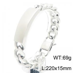 Fashionable and minimalist stainless steel plain face curved bracelet - KB203113-Z