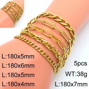 Stainless Steel Gold-plating Bracelet - KB203166-Z