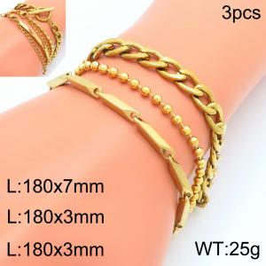 Stainless Steel Gold-plating Bracelet - KB203173-Z