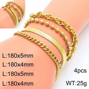 Stainless Steel Gold-plating Bracelet - KB203244-Z