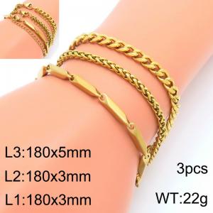 Stainless Steel Gold-plating Bracelet - KB203248-Z