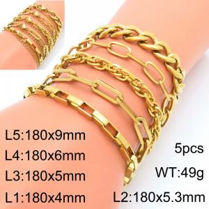 Stainless Steel Gold-plating Bracelet - KB203254-Z