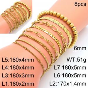 Stainless Steel Gold-plating Bracelet - KB203257-Z