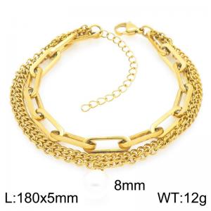 Stainless Steel Gold-plating Bracelet - KB203266-Z