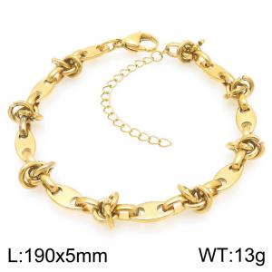 Simple and stylish stainless steel knotted pig nose chain bracelet - KB203442-Z