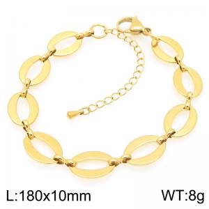 Simple and stylish stainless steel oval O-ring chain bracelet - KB203444-Z