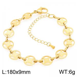Simple and stylish stainless steel antique coin splicing bracelet - KB203456-Z