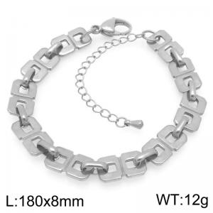 Simple and stylish stainless steel square 8-shaped spliced bracelet - KB203457-Z