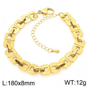 Simple and stylish stainless steel square 8-shaped spliced bracelet - KB203458-Z