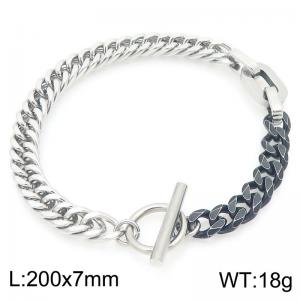 Fashionable and personalized whip chain splicing bracelet with OT buckle - KB203466-Z