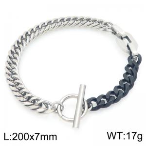 Fashionable and personalized whip chain splicing bracelet with OT buckle - KB203467-Z