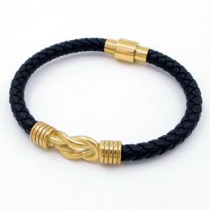 Stainless Steel Leather Bracelet - KB203988-CX