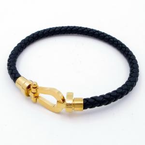 Stainless Steel Leather Bracelet - KB203993-CX