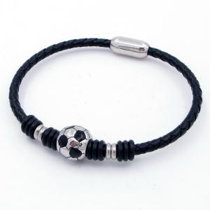 Stainless Steel Leather Bracelet - KB203995-CX