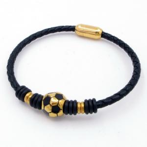 Stainless Steel Leather Bracelet - KB203996-CX