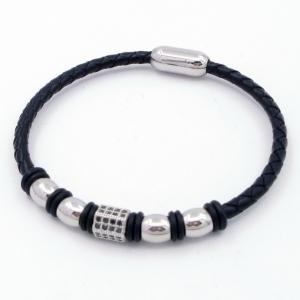 Stainless Steel Leather Bracelet - KB203997-CX