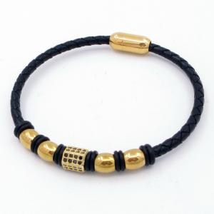 Stainless Steel Leather Bracelet - KB203998-CX