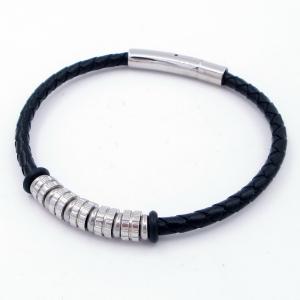 Stainless Steel Leather Bracelet - KB203999-CX