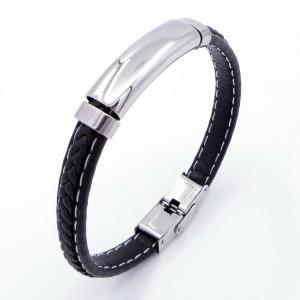 Stainless Steel Leather Bracelet - KB204001-JZ
