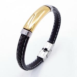 Stainless Steel Leather Bracelet - KB204002-JZ