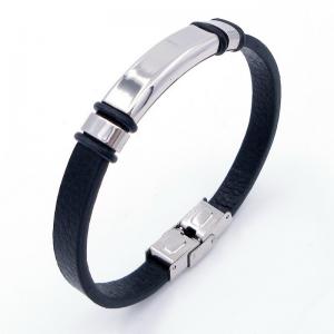 Stainless Steel Leather Bracelet - KB204010-JZ