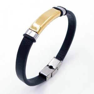 Stainless Steel Leather Bracelet - KB204011-JZ