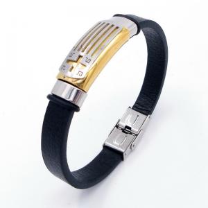 Stainless Steel Leather Bracelet - KB204017-JZ