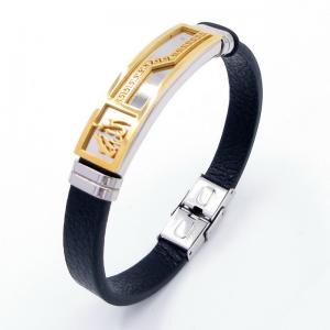 Stainless Steel Leather Bracelet - KB204023-JZ