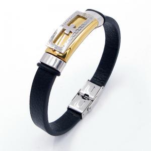 Stainless Steel Leather Bracelet - KB204025-JZ