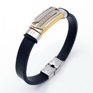 Stainless Steel Leather Bracelet - KB204026-JZ